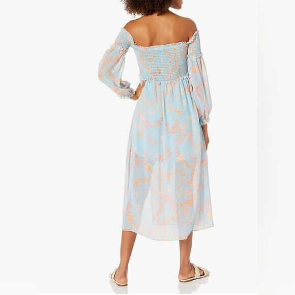 French Connection Size 2 Off The Shoulder Long Sleeve Midi Dress - Picture 3 of 13